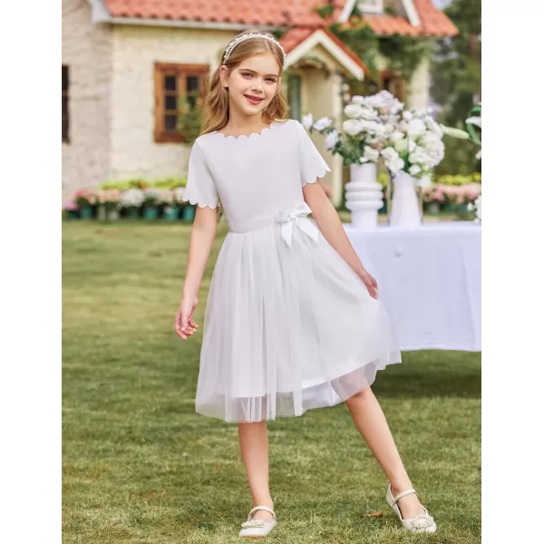 Arshiner Girls Dress Tutu Fluffy Summer Dresses Belted Wedding Party Flower Girls' Dress Size 3-11 Years