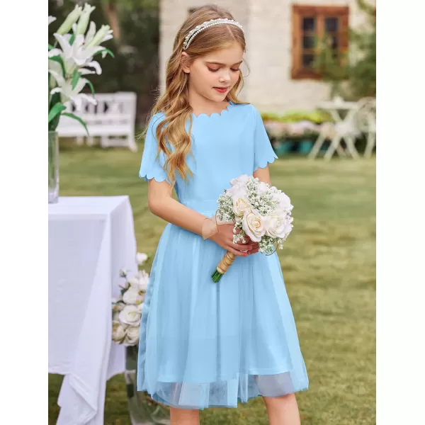 Arshiner Girls Dress Tutu Fluffy Summer Dresses Belted Wedding Party Flower Girls' Dress Size 3-11 Years