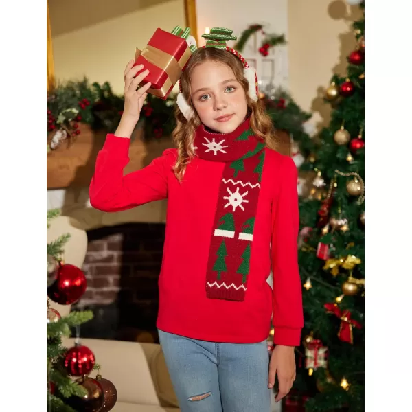 Arshiner Girls Shirt Casual Square Neck Long Sleeve Shirts Fall Winter Tunic Tops For Girls 5-12 Years
