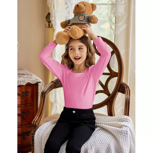Arshiner Girls Shirt Casual Square Neck Long Sleeve Shirts Fall Winter Tunic Tops For Girls 5-12 Years