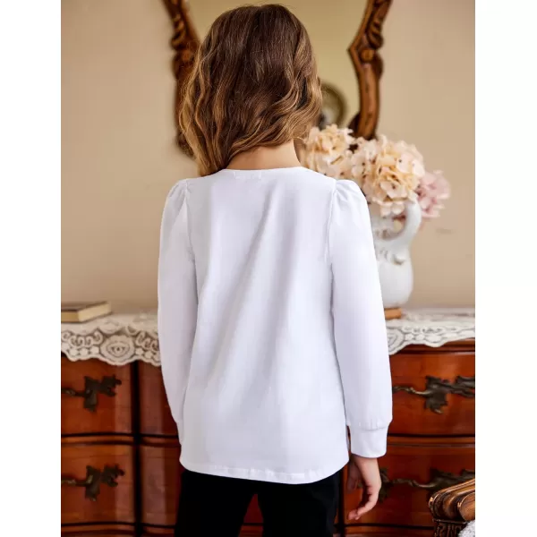 Arshiner Girls Shirt Casual Square Neck Long Sleeve Shirts Fall Winter Tunic Tops For Girls 5-12 Years