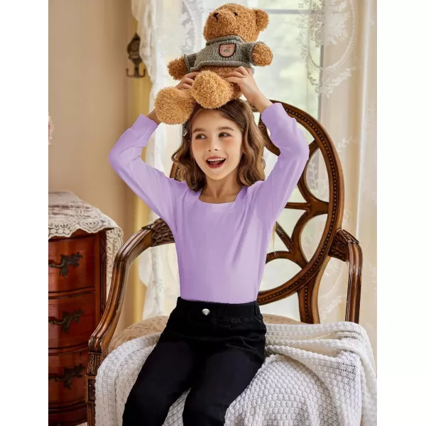 Arshiner Girls Shirt Casual Square Neck Long Sleeve Shirts Fall Winter Tunic Tops For Girls 5-12 Years