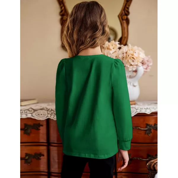 Arshiner Girls Shirt Casual Square Neck Long Sleeve Shirts Fall Winter Tunic Tops For Girls 5-12 Years