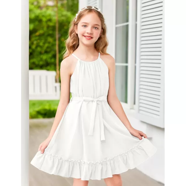 Arshiner Girls Summer Dress Halter Neck Sundress A-Line Swing Party Dresses