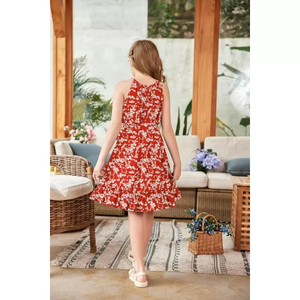 Arshiner Girls Summer Dress Halter Neck Sundress A-Line Swing Party Dresses