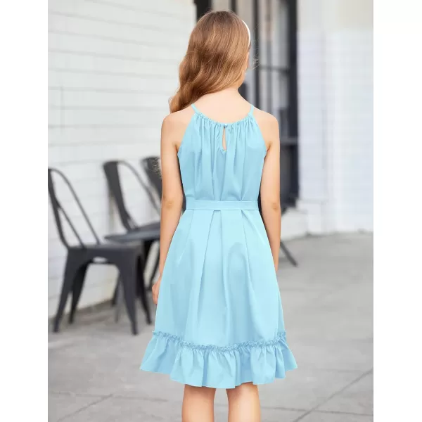 Arshiner Girls Summer Dress Halter Neck Sundress A-Line Swing Party Dresses