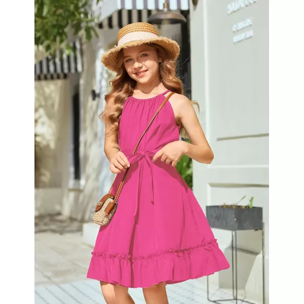 Arshiner Girls Summer Dress Halter Neck Sundress A-Line Swing Party Dresses