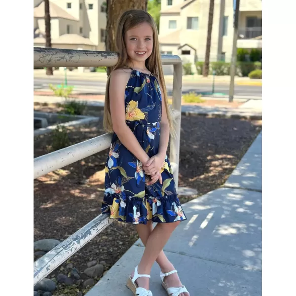 Arshiner Girls Summer Dress Halter Neck Sundress A-Line Swing Party Dresses