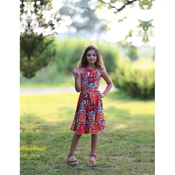 Arshiner Girls Summer Dress Halter Neck Sundress A-Line Swing Party Dresses