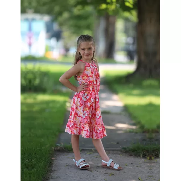 Arshiner Girls Summer Dress Halter Neck Sundress A-Line Swing Party Dresses