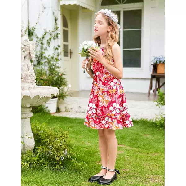 Arshiner Girls Summer Dress Halter Neck Sundress A-Line Swing Party Dresses