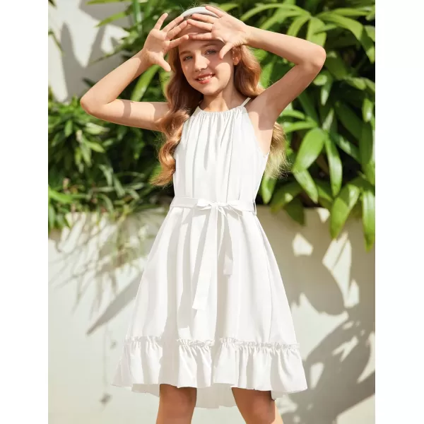 Arshiner Girls Summer Dress Halter Neck Sundress A-Line Swing Party Dresses