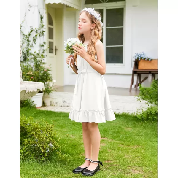 Arshiner Girls Summer Dress Halter Neck Sundress A-Line Swing Party Dresses