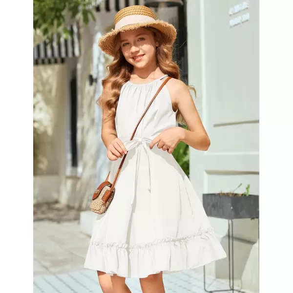 Arshiner Girls Summer Dress Halter Neck Sundress A-Line Swing Party Dresses