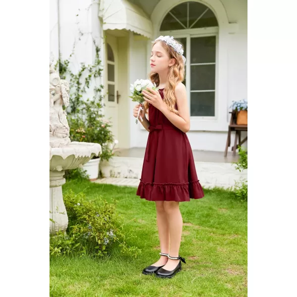 Arshiner Girls Summer Dress Halter Neck Sundress A-Line Swing Party Dresses