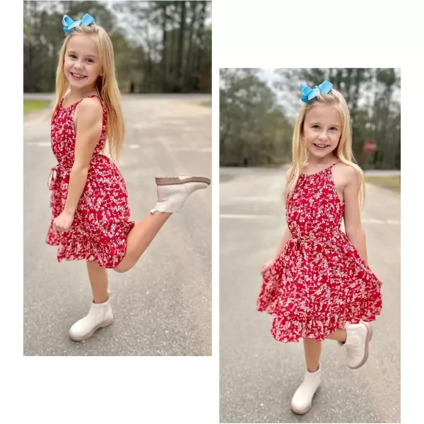Arshiner Girls Summer Dress Halter Neck Sundress A-Line Swing Party Dresses