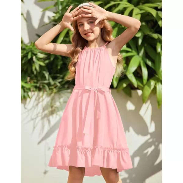 Arshiner Girls Summer Dress Halter Neck Sundress A-Line Swing Party Dresses