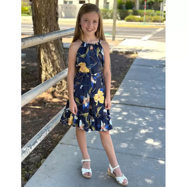 Arshiner Girls Summer Dress Halter Neck Sundress A-Line Swing Party Dresses