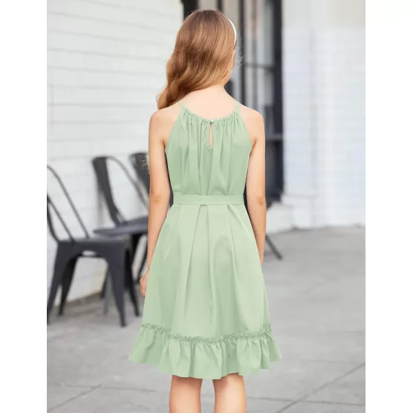 Arshiner Girls Summer Dress Halter Neck Sundress A-Line Swing Party Dresses
