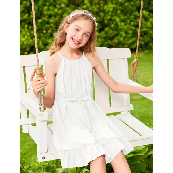 Arshiner Girls Summer Dress Halter Neck Sundress A-Line Swing Party Dresses