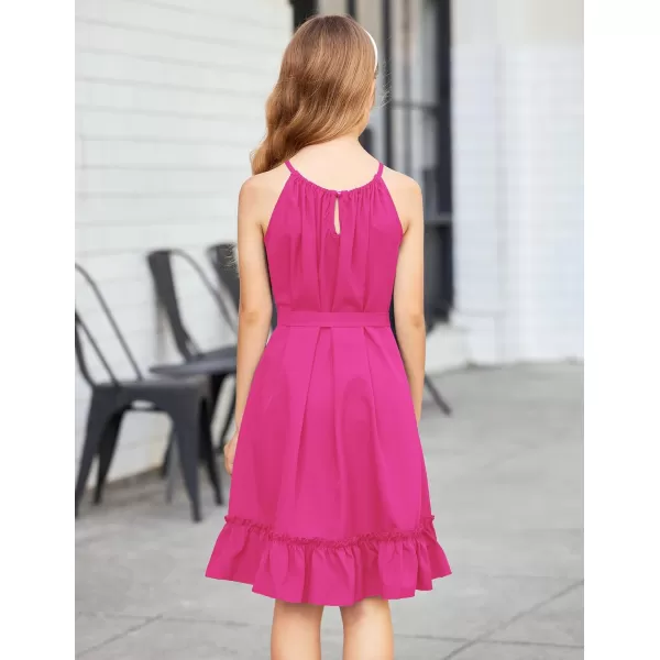 Arshiner Girls Summer Dress Halter Neck Sundress A-Line Swing Party Dresses