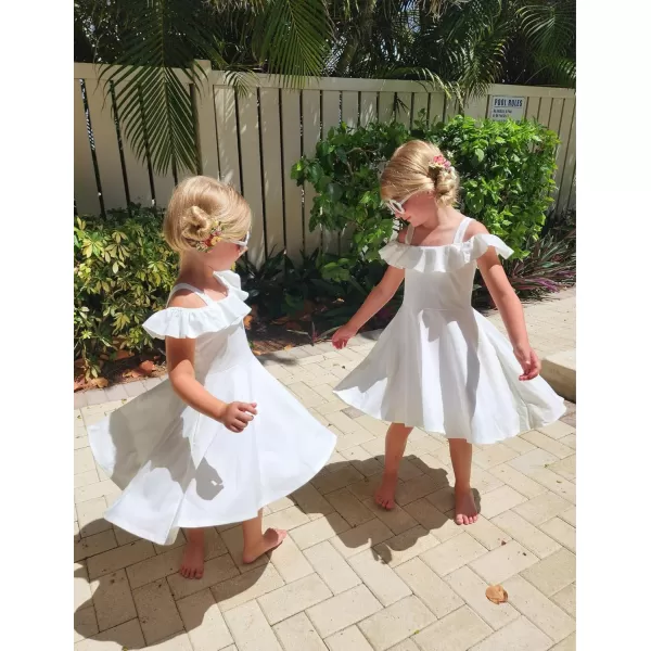 Arshiner Girls Summer Dress Off Shoulder Flutter Sleeve Midi Swing Cassual Formal Dresses with Pocket