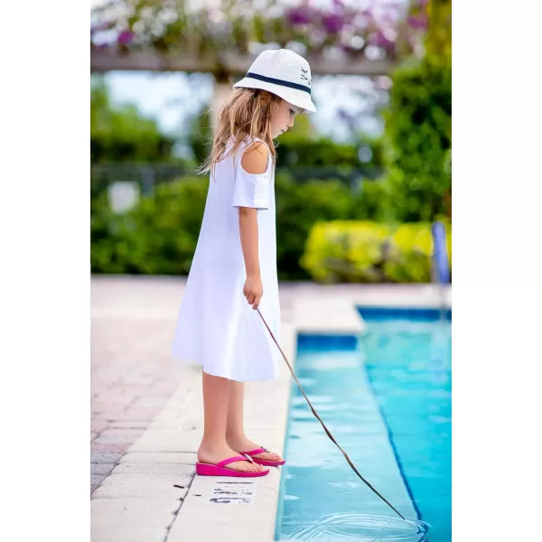 Arshiner Girls Summer Dress Short Sleeve Cold Shoulder Solid Color Swing Casual Dresses with Pockets