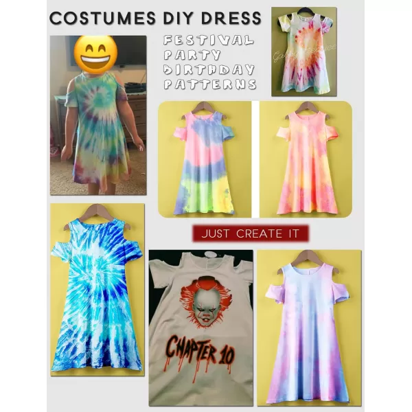 Arshiner Girls Summer Dress Short Sleeve Cold Shoulder Solid Color Swing Casual Dresses with Pockets