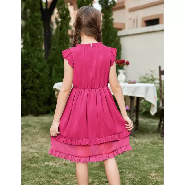 Arshiner Girls Summer Dresses Ruffle Sleeve A-Line Sundress Casual Elegant Dresses