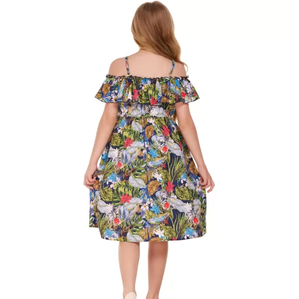 Arshiner Girls Summer Floral Ruffle Sundress Cold Shoulder Casual Holiday Dresses