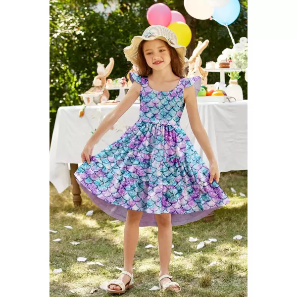 Arshiner Toddler Dress Little Girls Summer Cotton Backless High Low Hem Beach Casual Sundress with Pockets