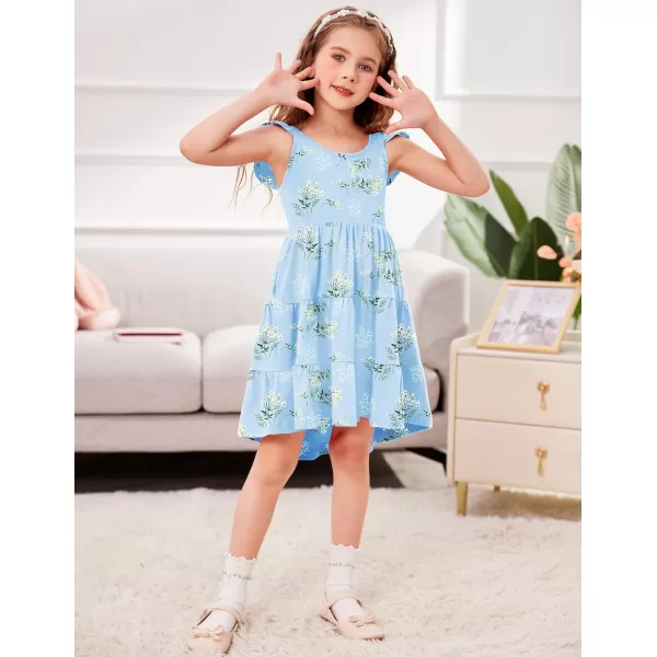 Arshiner Toddler Dress Little Girls Summer Cotton Backless High Low Hem Beach Casual Sundress with Pockets