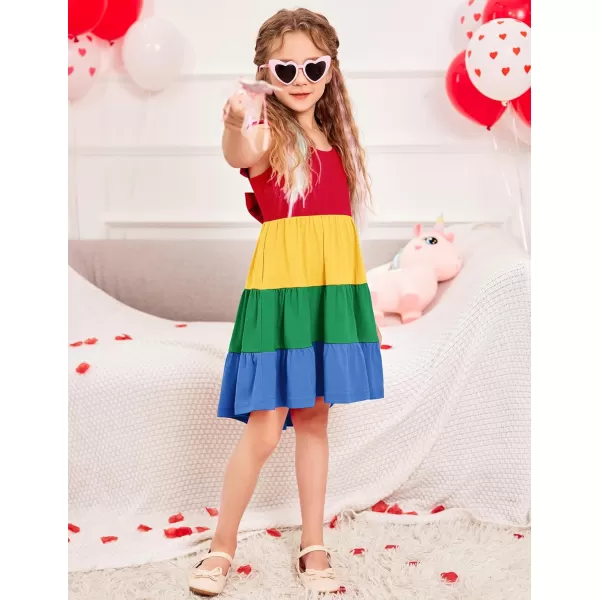 Arshiner Toddler Dress Little Girls Summer Cotton Backless High Low Hem Beach Casual Sundress with Pockets