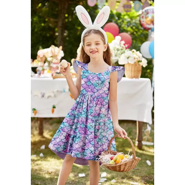 Arshiner Toddler Dress Little Girls Summer Cotton Backless High Low Hem Beach Casual Sundress with Pockets