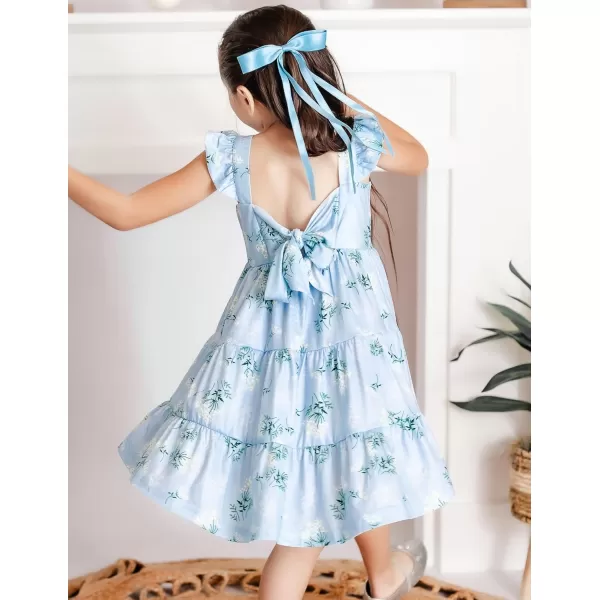 Arshiner Toddler Dress Little Girls Summer Cotton Backless High Low Hem Beach Casual Sundress with Pockets
