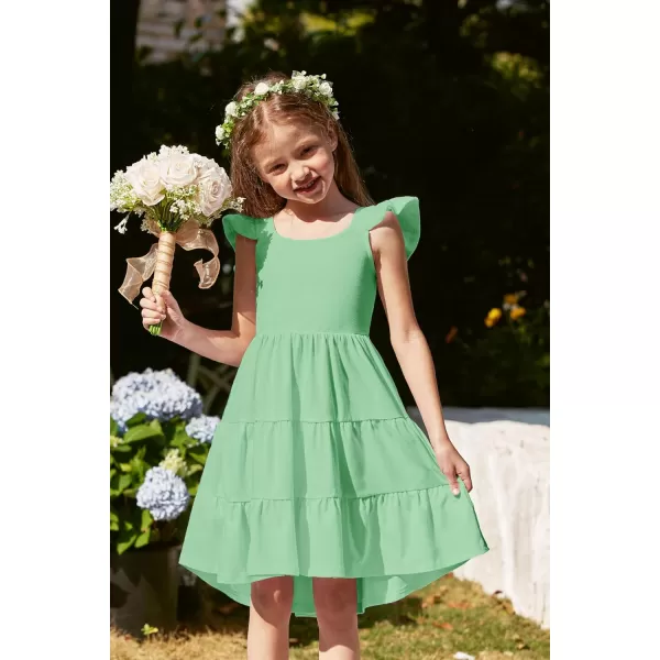 Arshiner Toddler Dress Little Girls Summer Cotton Backless High Low Hem Beach Casual Sundress with Pockets