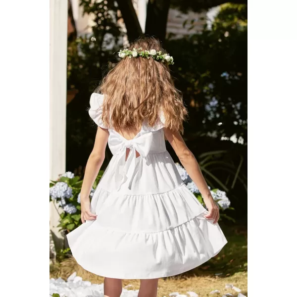 Arshiner Toddler Dress Little Girls Summer Cotton Backless High Low Hem Beach Casual Sundress with Pockets