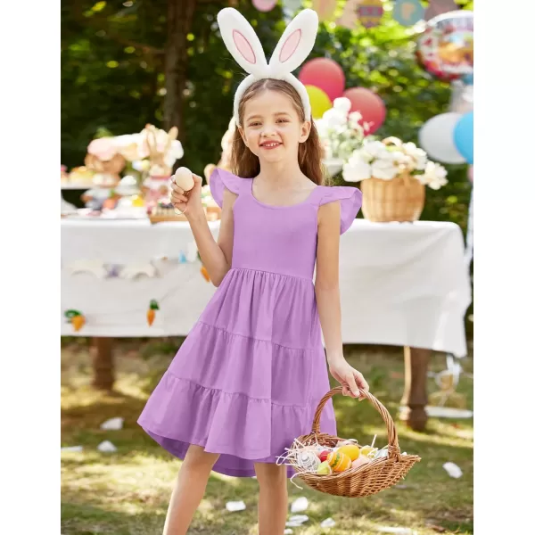 Arshiner Toddler Dress Little Girls Summer Cotton Backless High Low Hem Beach Casual Sundress with Pockets