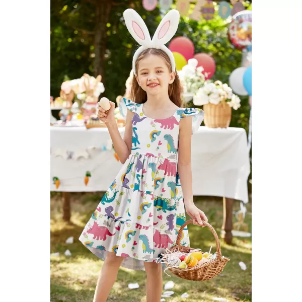 Arshiner Toddler Dress Little Girls Summer Cotton Backless High Low Hem Beach Casual Sundress with Pockets