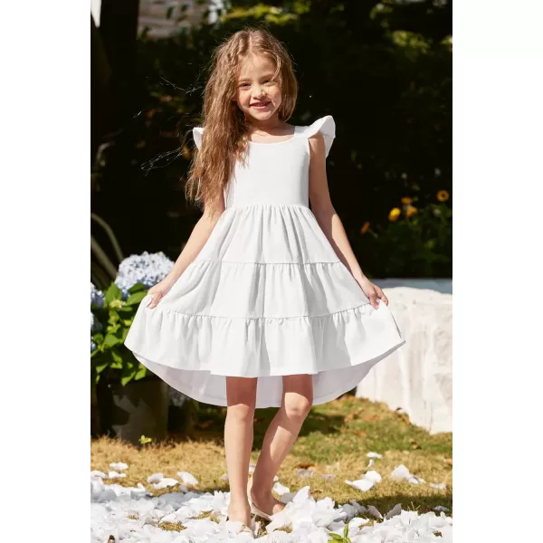 Arshiner Toddler Dress Little Girls Summer Cotton Backless High Low Hem Beach Casual Sundress with Pockets