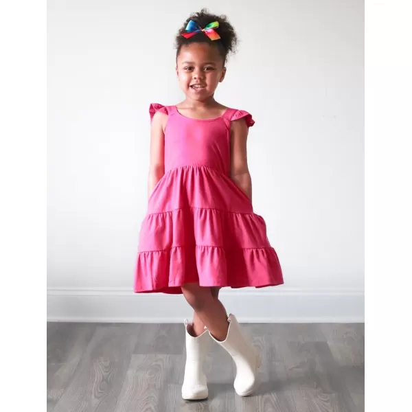 Arshiner Toddler Dress Little Girls Summer Cotton Backless High Low Hem Beach Casual Sundress with Pockets