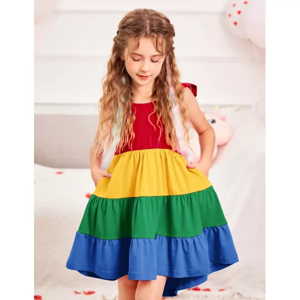 Arshiner Toddler Dress Little Girls Summer Cotton Backless High Low Hem Beach Casual Sundress with Pockets
