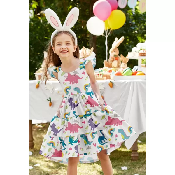 Arshiner Toddler Dress Little Girls Summer Cotton Backless High Low Hem Beach Casual Sundress with Pockets