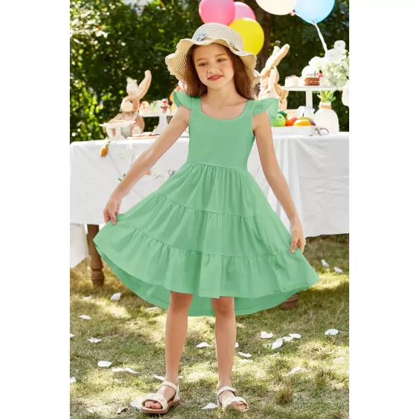 Arshiner Toddler Dress Little Girls Summer Cotton Backless High Low Hem Beach Casual Sundress with Pockets