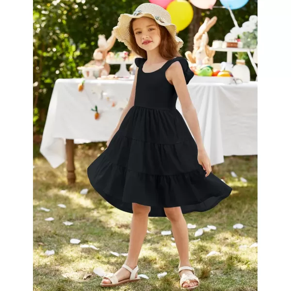 Arshiner Toddler Dress Little Girls Summer Cotton Backless High Low Hem Beach Casual Sundress with Pockets
