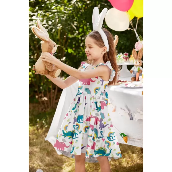 Arshiner Toddler Dress Little Girls Summer Cotton Backless High Low Hem Beach Casual Sundress with Pockets