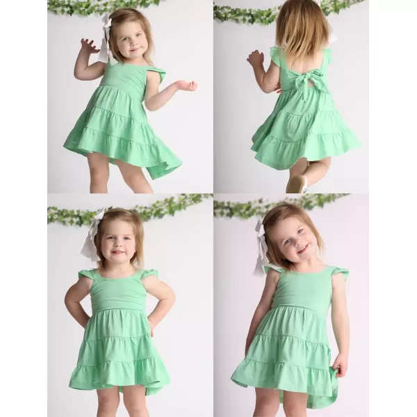 Arshiner Toddler Dress Little Girls Summer Cotton Backless High Low Hem Beach Casual Sundress with Pockets