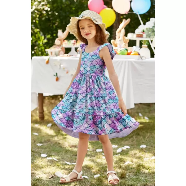 Arshiner Toddler Dress Little Girls Summer Cotton Backless High Low Hem Beach Casual Sundress with Pockets