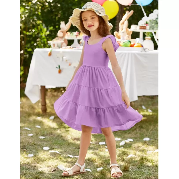 Arshiner Toddler Dress Little Girls Summer Cotton Backless High Low Hem Beach Casual Sundress with Pockets
