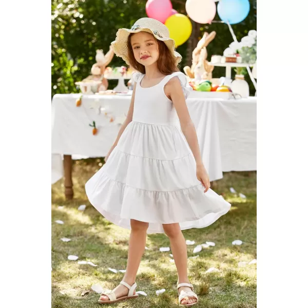 Arshiner Toddler Dress Little Girls Summer Cotton Backless High Low Hem Beach Casual Sundress with Pockets